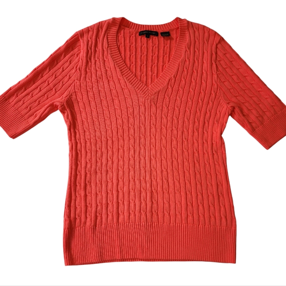 Jeanne Pierre Peach Sweater Sz Small